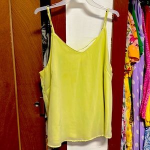 Japna lime yellow spaghetti strap top size L